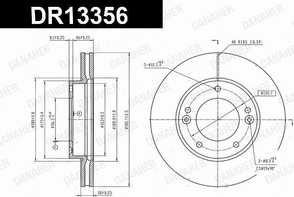 Danaher DR13356 - Гальмівний диск autocars.com.ua
