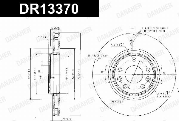 Danaher DR13370 - Гальмівний диск autocars.com.ua