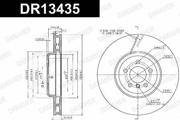 Danaher DR13435 - Гальмівний диск autocars.com.ua