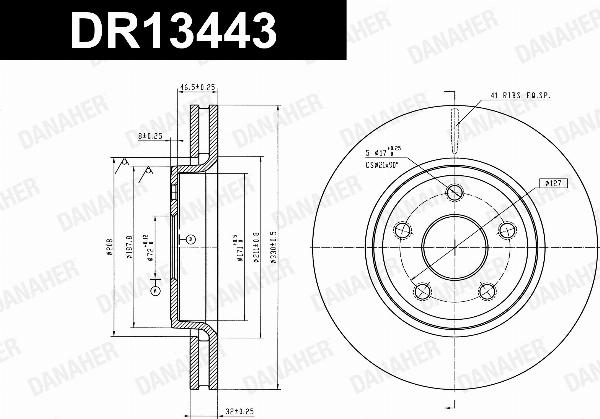 Danaher DR13443 - Гальмівний диск autocars.com.ua