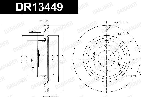 Danaher DR13449 - Гальмівний диск autocars.com.ua
