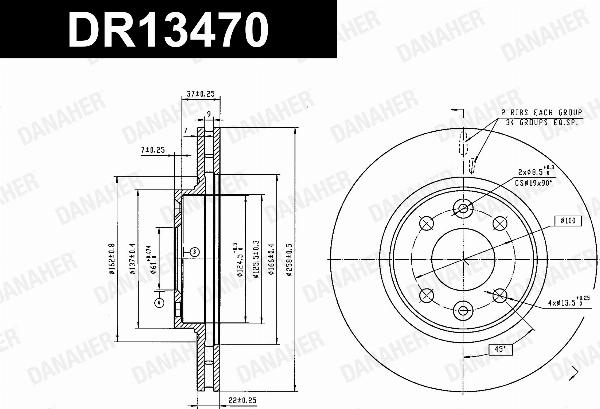 Danaher DR13470 - Гальмівний диск autocars.com.ua