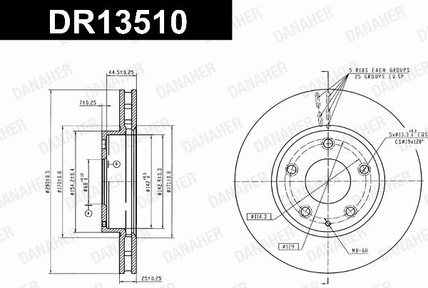 Danaher DR13510 - Гальмівний диск autocars.com.ua