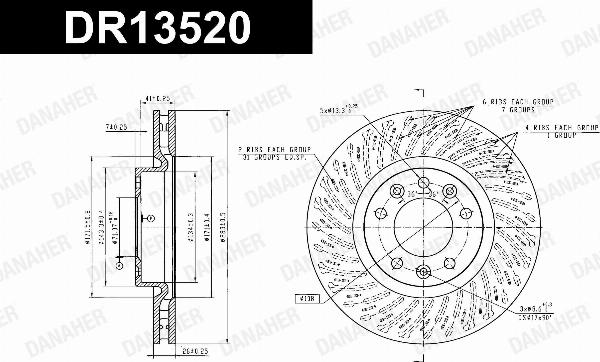 Danaher DR13520 - Гальмівний диск autocars.com.ua