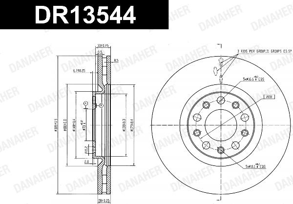 Danaher DR13544 - Гальмівний диск autocars.com.ua