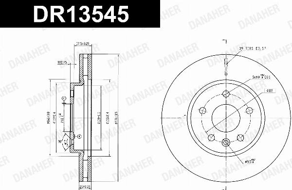 Danaher DR13545 - Гальмівний диск autocars.com.ua