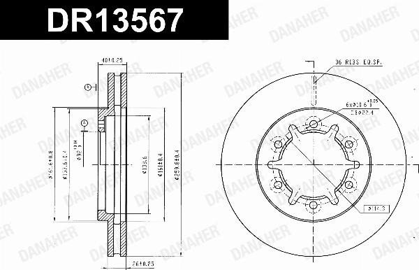 Danaher DR13567 - Гальмівний диск autocars.com.ua