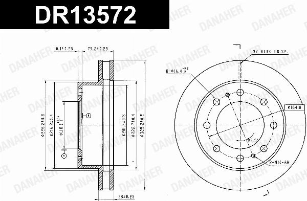 Danaher DR13572 - Гальмівний диск autocars.com.ua