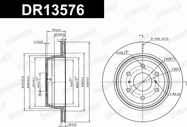 Danaher DR13576 - Гальмівний диск autocars.com.ua