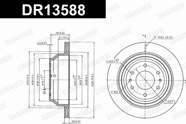 Danaher DR13588 - Гальмівний диск autocars.com.ua