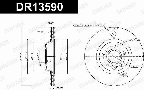 Danaher DR13590 - Гальмівний диск autocars.com.ua