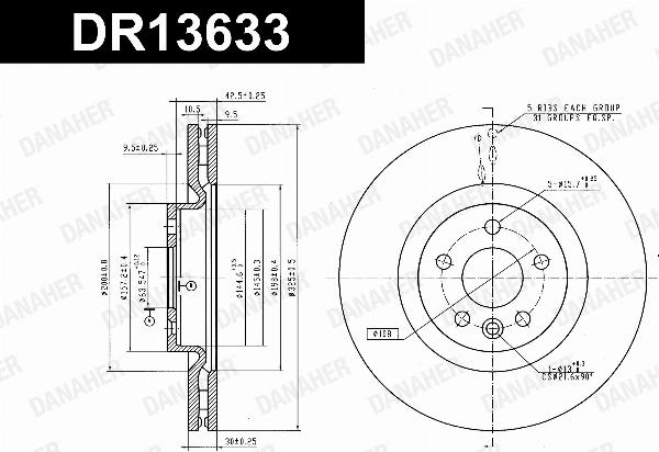 Danaher DR13633 - Гальмівний диск autocars.com.ua