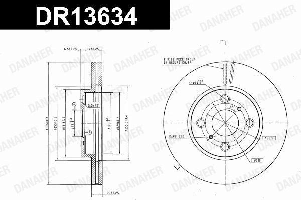 Danaher DR13634 - Гальмівний диск autocars.com.ua