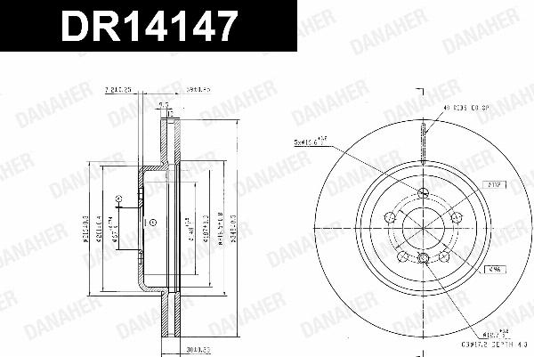 Danaher DR14147 - Гальмівний диск autocars.com.ua