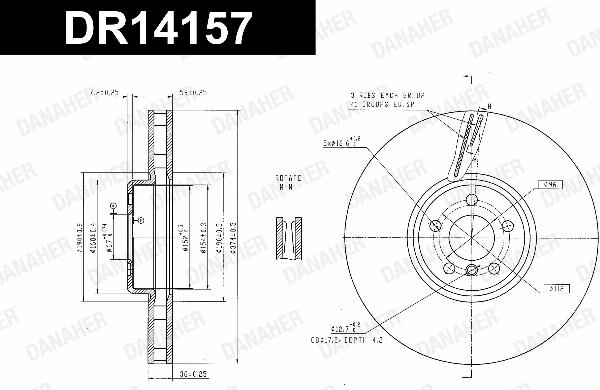 Danaher DR14157 - Гальмівний диск autocars.com.ua