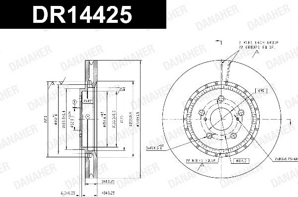 Danaher DR14425 - Гальмівний диск autocars.com.ua