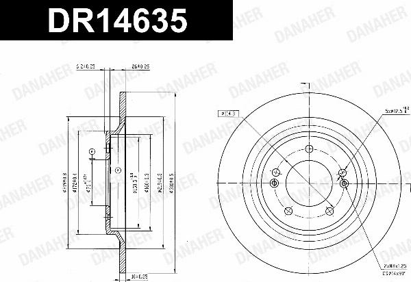 Danaher DR14635 - Гальмівний диск autocars.com.ua