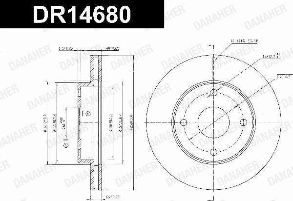 Danaher DR14680 - Гальмівний диск autocars.com.ua