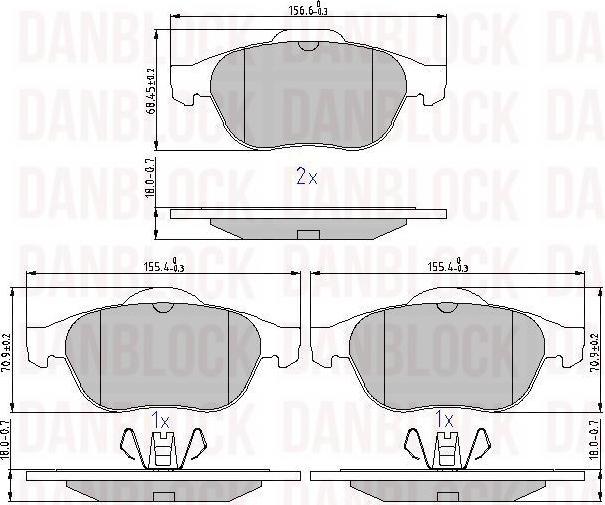 DAN-BLOCK DB 510770 - Гальмівні колодки, дискові гальма autocars.com.ua