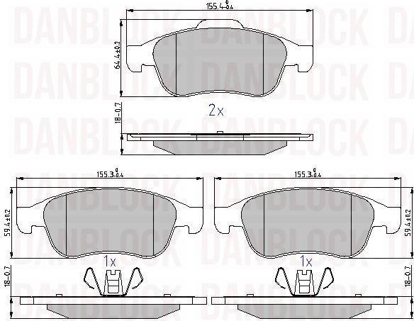 DAN-BLOCK DB 510867 - Гальмівні колодки, дискові гальма autocars.com.ua