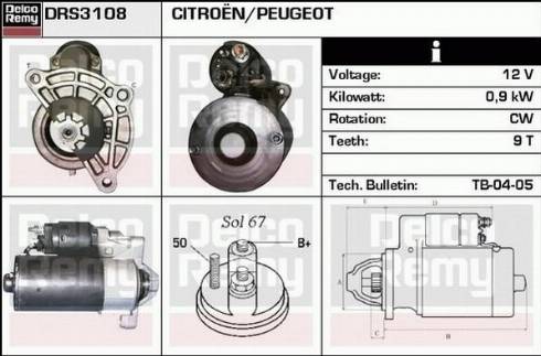 Delco Remy DRS3108 - Стартер autodnr.net