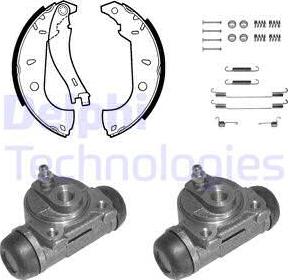 Delphi 1046 - Комплект тормозных колодок, барабанные avtokuzovplus.com.ua