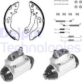 Delphi KP1050 - Комплект гальм, барабанний механізм autocars.com.ua