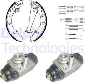 Delphi KP1059 - Комплект тормозных колодок, барабанные autodnr.net