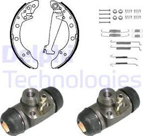 Delphi KP1063 - Комплект гальм, барабанний механізм autocars.com.ua