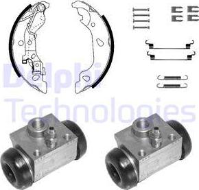 Delphi 1068 - Комплект тормозных колодок, барабанные autodnr.net