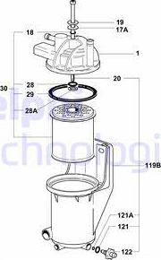 Delphi 6350080 - Паливний фільтр autocars.com.ua