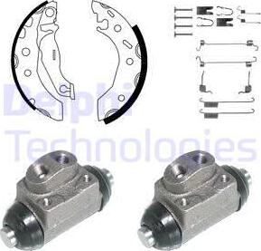 Delphi KP948 - Комплект тормозных колодок, барабанные avtokuzovplus.com.ua