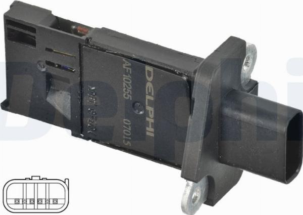 Delphi AF10255-15B1 - Датчик потоку, маси повітря autocars.com.ua