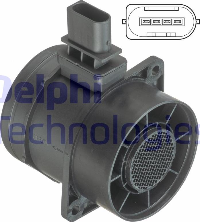 Delphi AF10365-12B1 - Датчик потоку, маси повітря autocars.com.ua