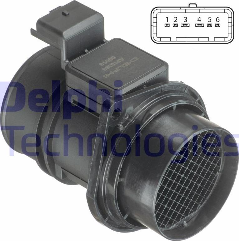 Delphi AF10369-12B1 - Датчик потоку, маси повітря autocars.com.ua
