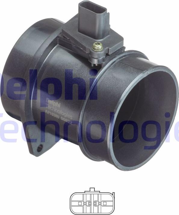 Delphi AF10380-12B1 - Датчик потока, массы воздуха avtokuzovplus.com.ua