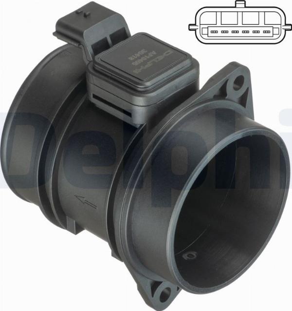 Delphi AF10405-15B1 - Датчик потоку, маси повітря autocars.com.ua