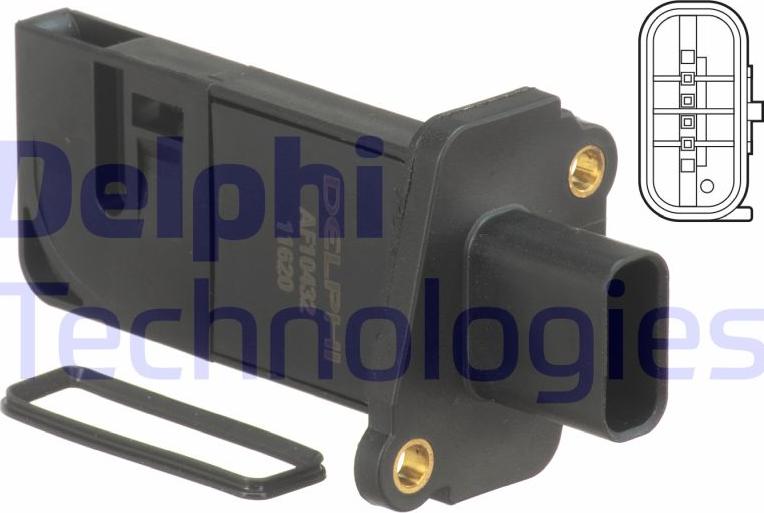 Delphi AF10432-12B1 - Датчик потоку, маси повітря autocars.com.ua
