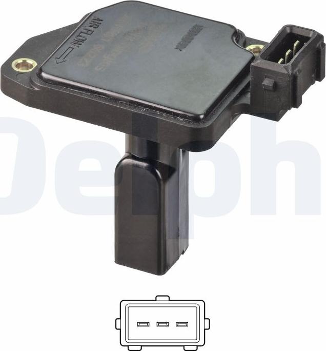 Delphi AF10491-12B1 - Датчик потоку, маси повітря autocars.com.ua