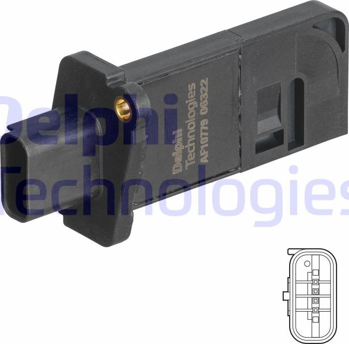 Delphi AF10779-12B1 - Датчик потоку, маси повітря autocars.com.ua