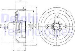 Delphi BF107 - Гальмівний барабан autocars.com.ua