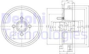 Delphi BF147 - Тормозной барабан avtokuzovplus.com.ua