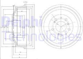 Delphi BF153 - Тормозной барабан avtokuzovplus.com.ua