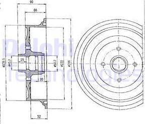 Delphi BF182 - Тормозной барабан autodnr.net