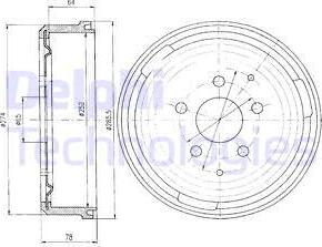 Delphi BF184 - Гальмівний барабан autocars.com.ua