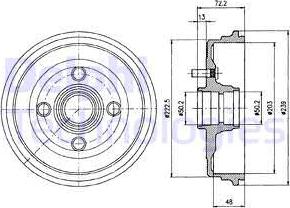 Delphi BF230 - Тормозной барабан avtokuzovplus.com.ua