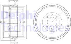 Delphi BF265 - Тормозной барабан avtokuzovplus.com.ua