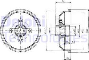 Delphi BF293 - Тормозной барабан avtokuzovplus.com.ua