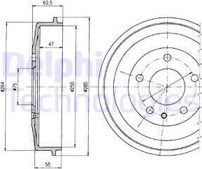 Delphi BF323 - Гальмівний барабан autocars.com.ua