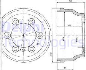 Delphi BF330 - Гальмівний барабан autocars.com.ua